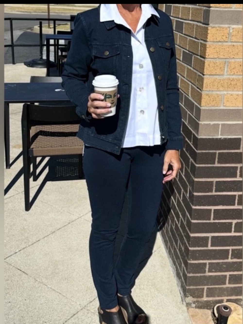 Habitat Set! Stonewash Denim Stretch Jacket & Denim Stretch Leggings navy blue